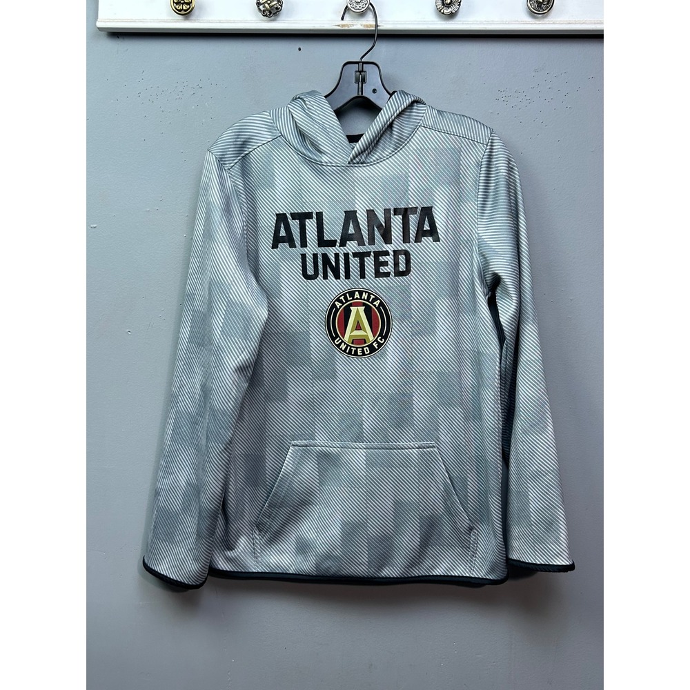 MLS Hoodie Kids XL 16/18 Grey Atlanta United FC Soccer Pullover Graphic 17693